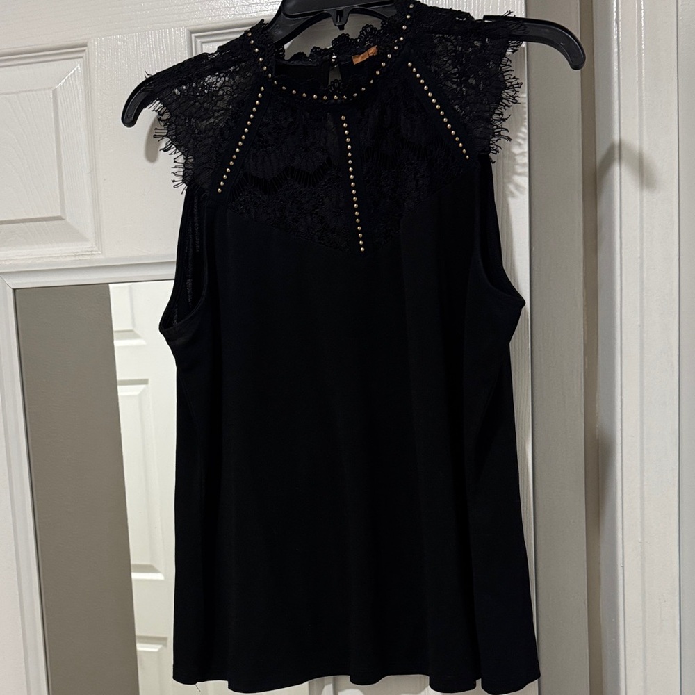Black Lace & Beaded Top